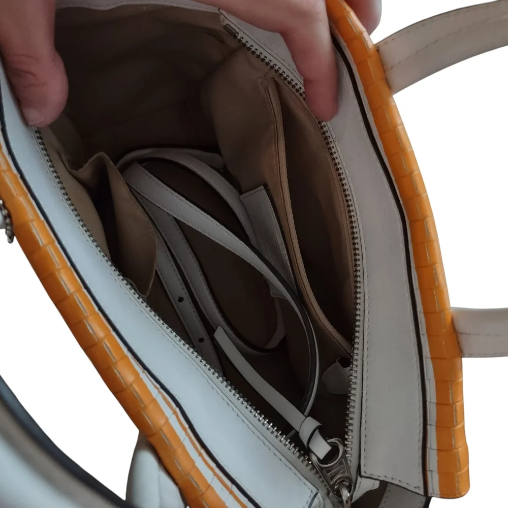 Coach Bleecker Mini Riley Embossed Woven Purse - Picture 15 of 16